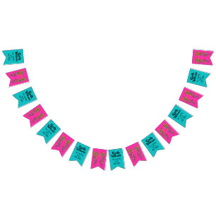 Retro Flower Power Tendrils Border 18 Bunting