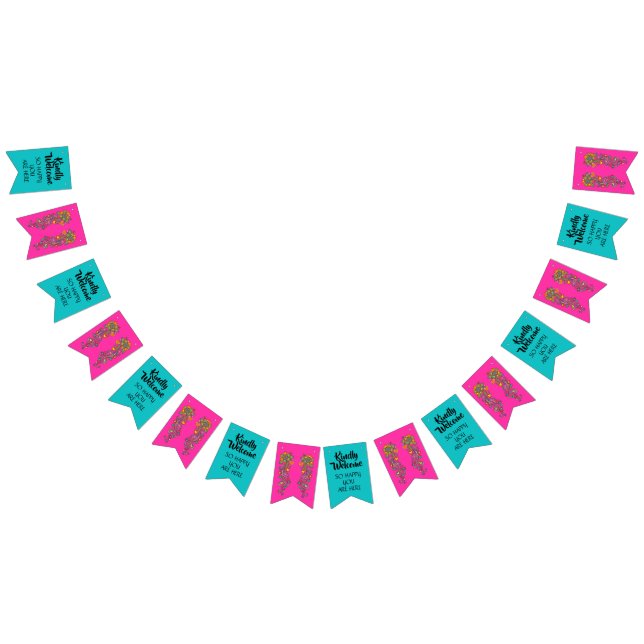 Retro Flower Power Tendrils Border 18 Bunting (All)