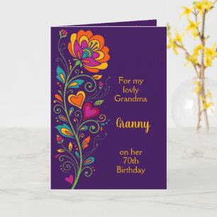 Retro Flower Power Tendrils Border 19 Card
