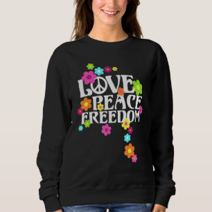 Retro Flower Power Type - Love Peace Freedom 2 - F Sweatshirt