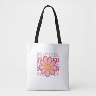Retro Flower Power – Vintage Pink Daisy Tote Bag