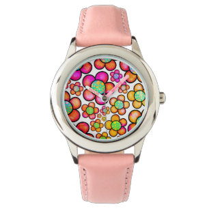 Retro flower rainbow watch