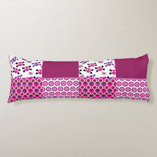 Retro flower skull polka dot body cushion