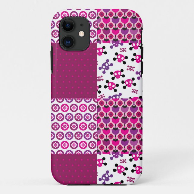 Retro flower skull polka dot Case-Mate iPhone case (Back)