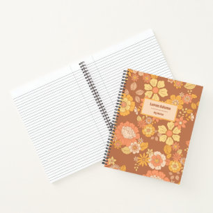 Retro Flower Spiral Notebook