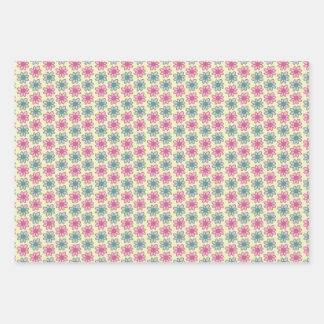 Retro flower summer wrapping paper sheet