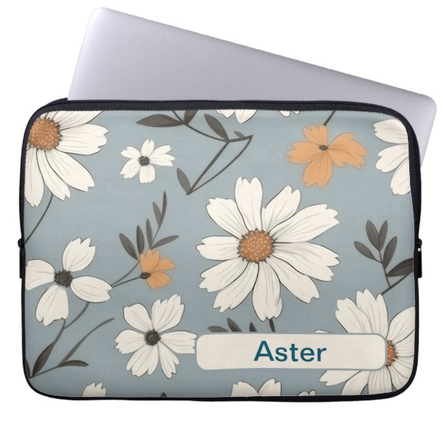 Retro Flowers 1 laptop sleeve (Front)