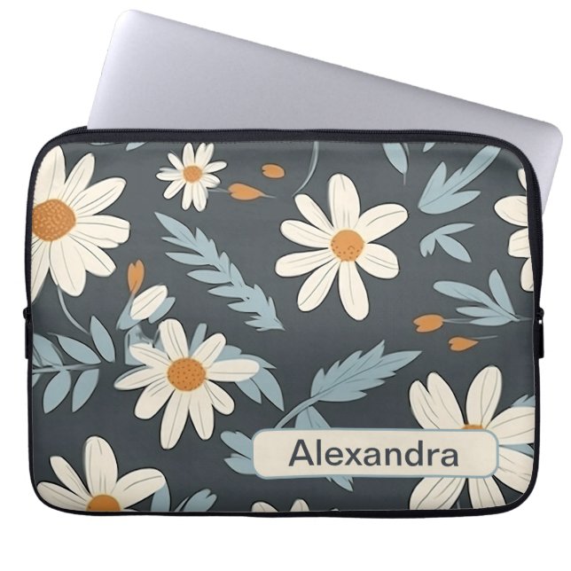 Retro Flowers 2 laptop sleeve (Front)
