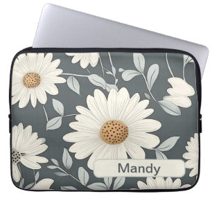 Retro Flowers 3 laptop sleeve