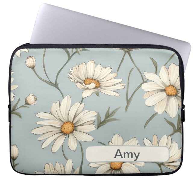 Retro Flowers 4 laptop sleeve (Front)