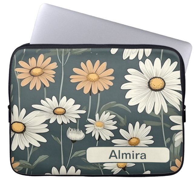 Retro Flowers 5 laptop sleeve (Front)