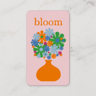 Retro Flowers 60s 70s Cute Vintage Aesthetic Business Card