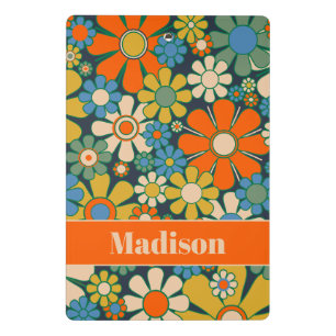 Retro Flowers 60s 70s Floral Personalised Mini Clipboard