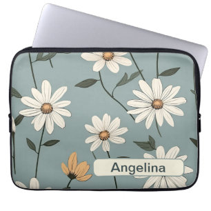 Retro Flowers 7 laptop sleeve
