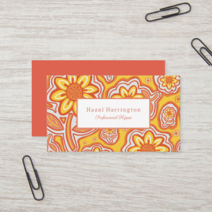 Retro Flowers Business Card Fun Customisable