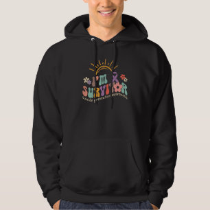Retro Flowers I m A Survivor Suicide Prevention Aw Hoodie