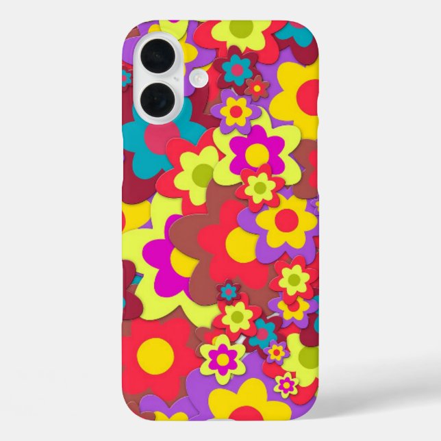 RETRO FLOWERS IPHONE OTTER BOX CASE  (Back)