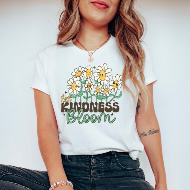 Retro Flowers Let Kindness Bloom T-Shirt (Creator Uploaded)