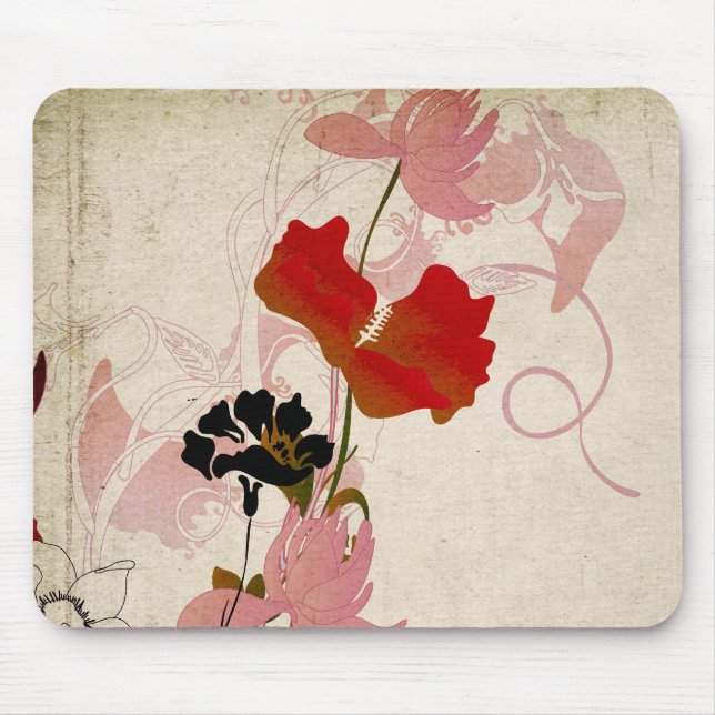 Retro flowers Mousepad (Front)