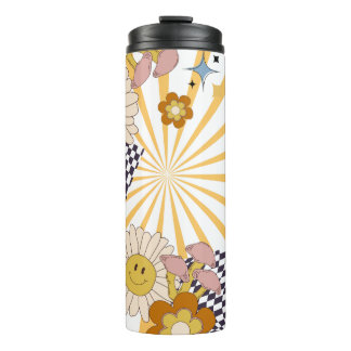 Retro Flowers & Mushrooms Thermal Tumbler