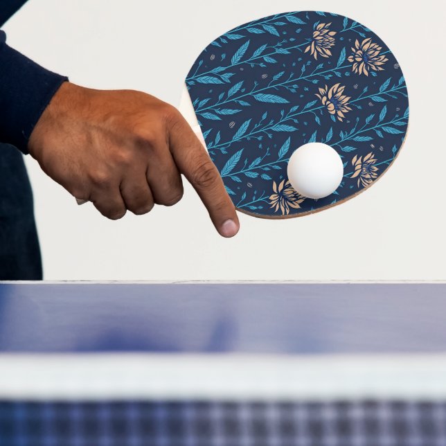 retro flowers pattern ping pong paddle (Insitu)