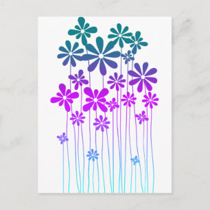 Retro Flowers Postcard