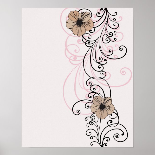 Retro flowers Poster (Front)