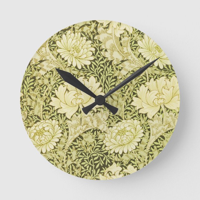 Retro Flowers Round Clock (Front)