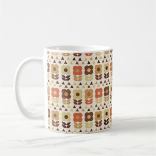 Retro flowers seamless pattern coffee mug