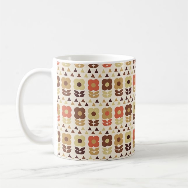 Retro flowers seamless pattern coffee mug (Left)