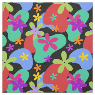 Retro Flowers seamless pattern coloured Fabric