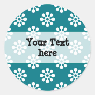 Retro Flowers seamless pattern white Classic Round Sticker
