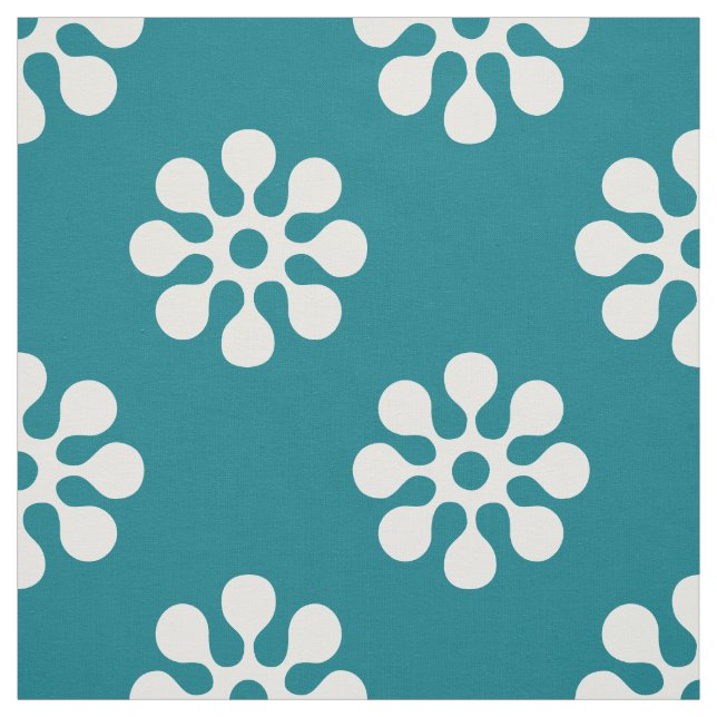Retro Flowers seamless pattern white Fabric (Swatch)