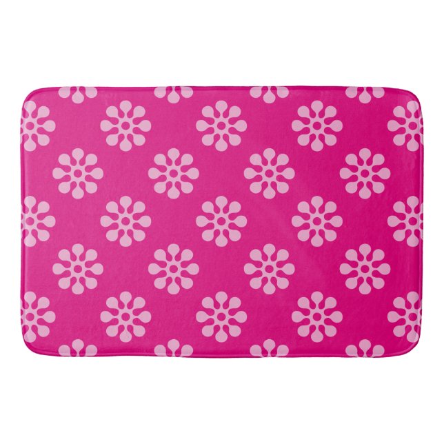 Retro Flowers seamless pattern white transparent Bath Mat (Front)