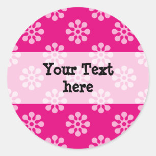 Retro Flowers seamless pattern white transparent Classic Round Sticker