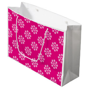 Retro Flowers seamless pattern white transparent Large Gift Bag
