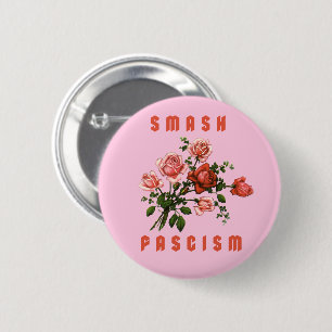 Retro Flowers - Smash Fascism 6 Cm Round Badge