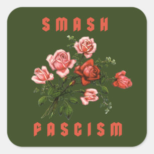 Retro Flowers - Smash Fascism Square Sticker