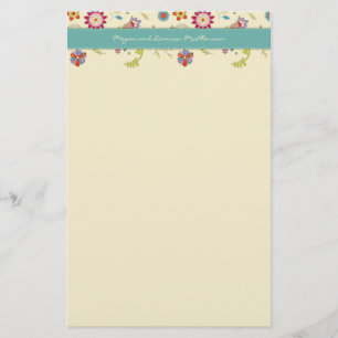 Retro Flowers · Teal · Stationery
