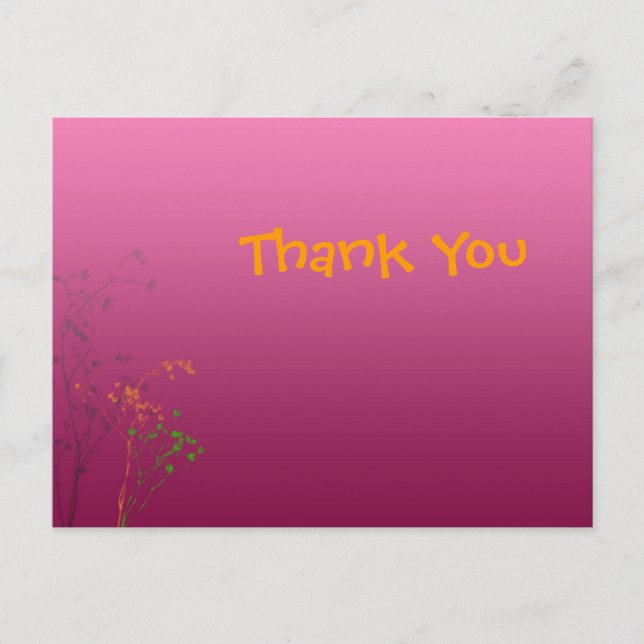 retro flowers thank you postcard (Front)