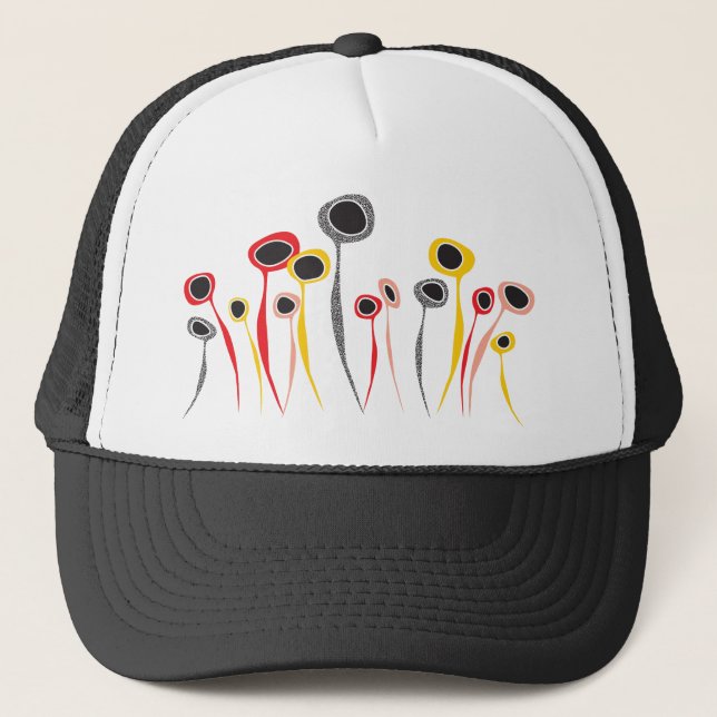 Retro Flowers Trucker Hat (Front)