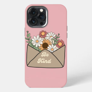 Retro flowers with a positive message be kind iPhone 13 pro max case