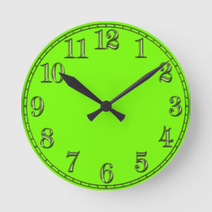 Retro Fluoro Lime-Green Wall Clock