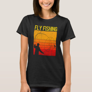 Retro Fly Angler Fly Fisherman Rod Anglers T-Shirt