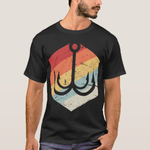 Retro fly fisherman with fishing rod in the mounta T-Shirt