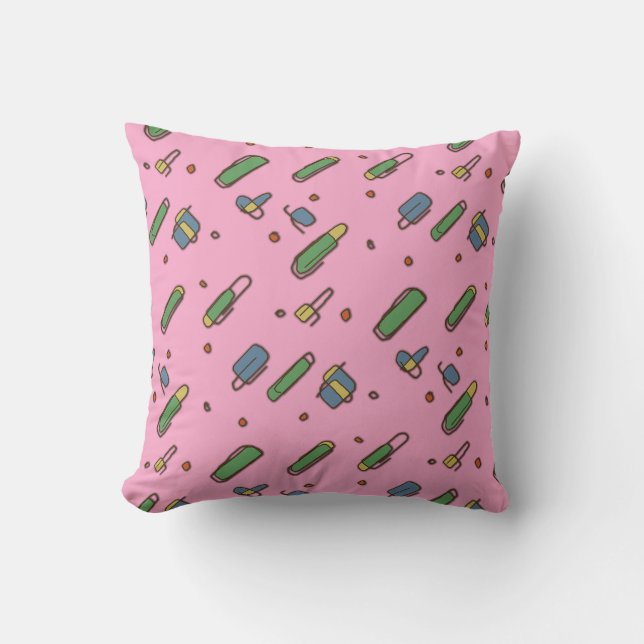 Retro Flying Clips Graphical Pattern on any Colour Cushion (Front)