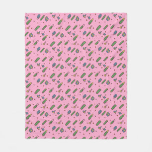 Retro Flying Clips graphical Pattern on any Colour Fleece Blanket
