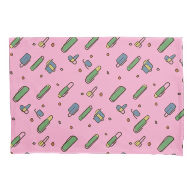 Retro Flying Clips Graphical Pattern on any Colour Pillowcase (Front)