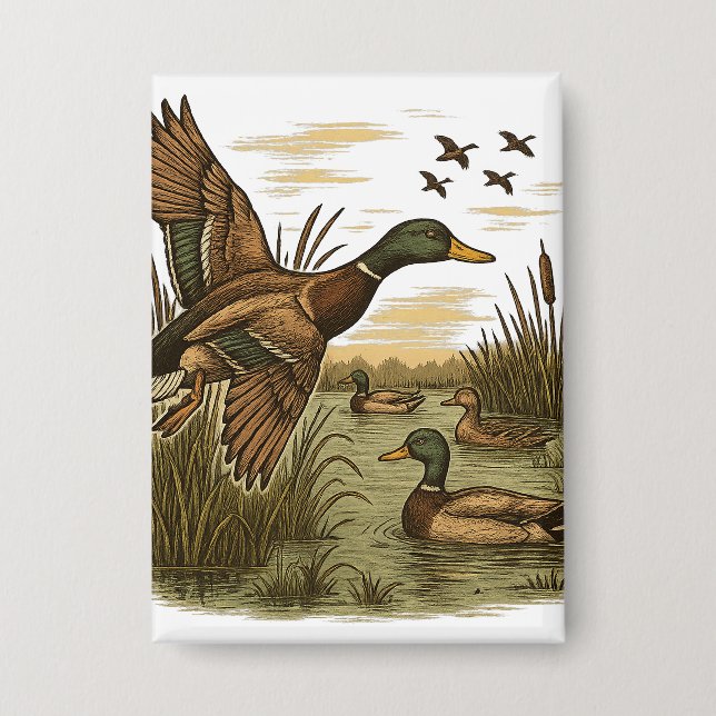 Retro-Flying-Mallard-Duck-Hunting,  (Front)