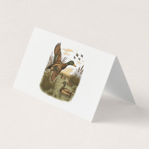Retro-Flying-Mallard-Duck-Hunting Business Card
